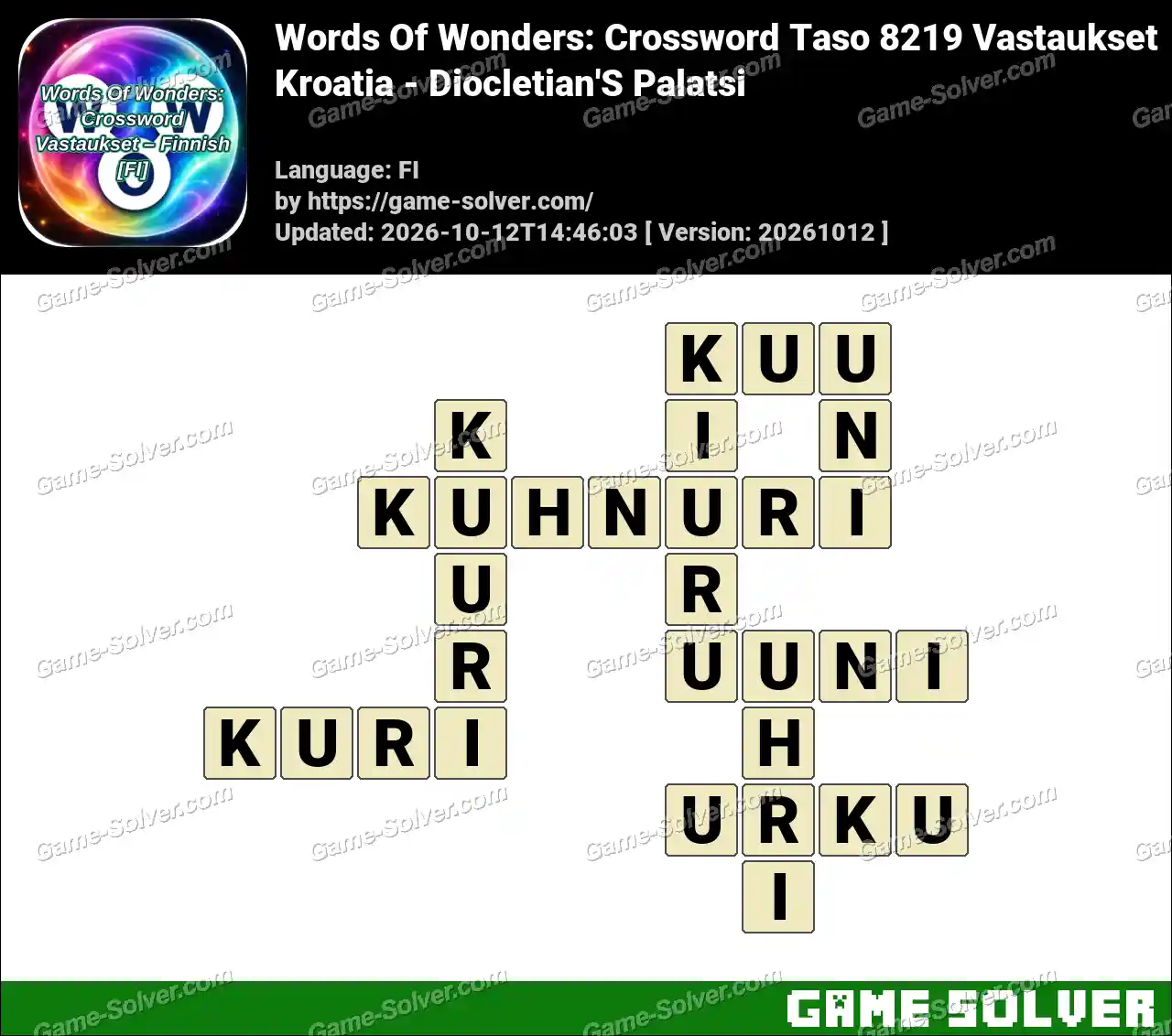 Words Of Wonders: Crossword Taso 8219 Vastaukset – Kroatia – Diocletian’S Palatsi